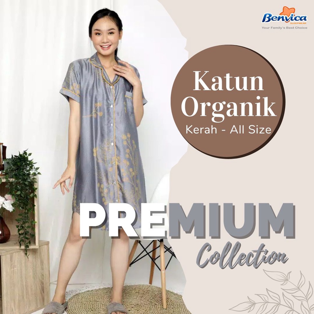 BAJU TIDUR DASTER KERAH KATUN ORGANIK SILK ADEM BANYAK MOTIF GREET