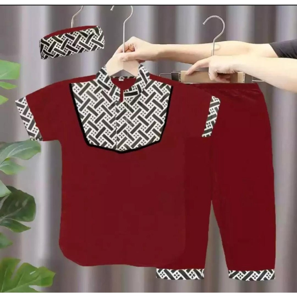 HOT PROMO HARGA GROSIRAN Baju Koko Anak Umur 2 - 10 tahun Setelan batik anwar//SETELAN BAJU KOKO ANA