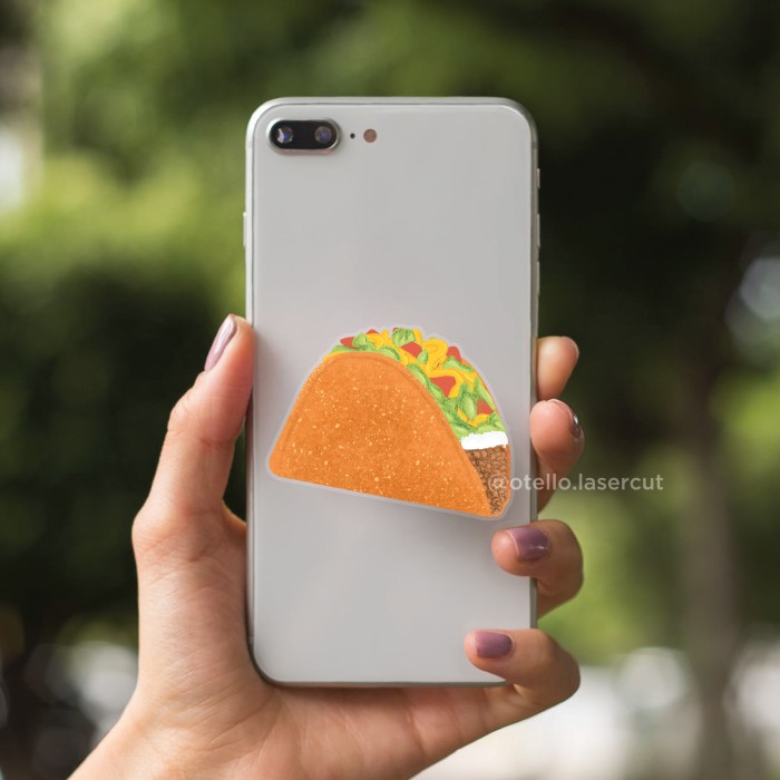 Griptok Taco Popstand HP Karakter Makanan Acrylic Lucu Unik Akrilik Pop Stand Socket Acrylic Grip