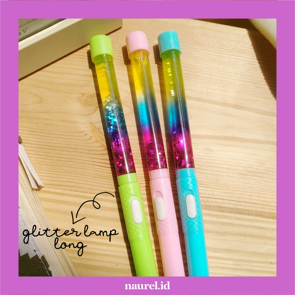 

[Naurel.id] Pulpen Karakter Glitter Lamp Colorful Warna Warni