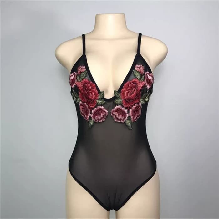 Bodysuit Lingerie Teddies Monokini Transparan