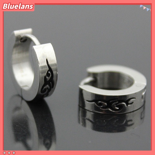 Anting Hoop Bahan Stainless Steel Gaya Punk Gothic Untuk Pria Dan Wanita