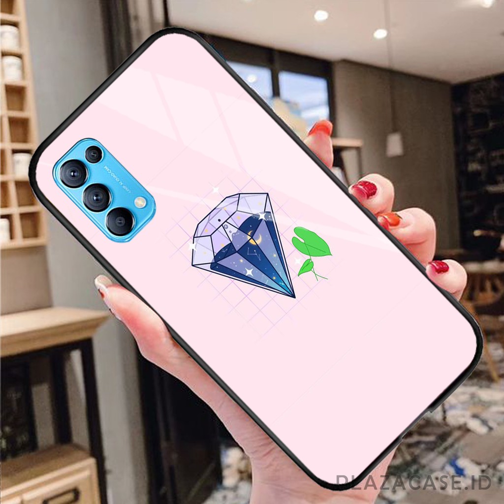 Softcase Glass Diamond [K82] for All Type OPPO RENO 5 RENO 4 RENO 4F A73 A53 A92 A91 A12 A71 A31