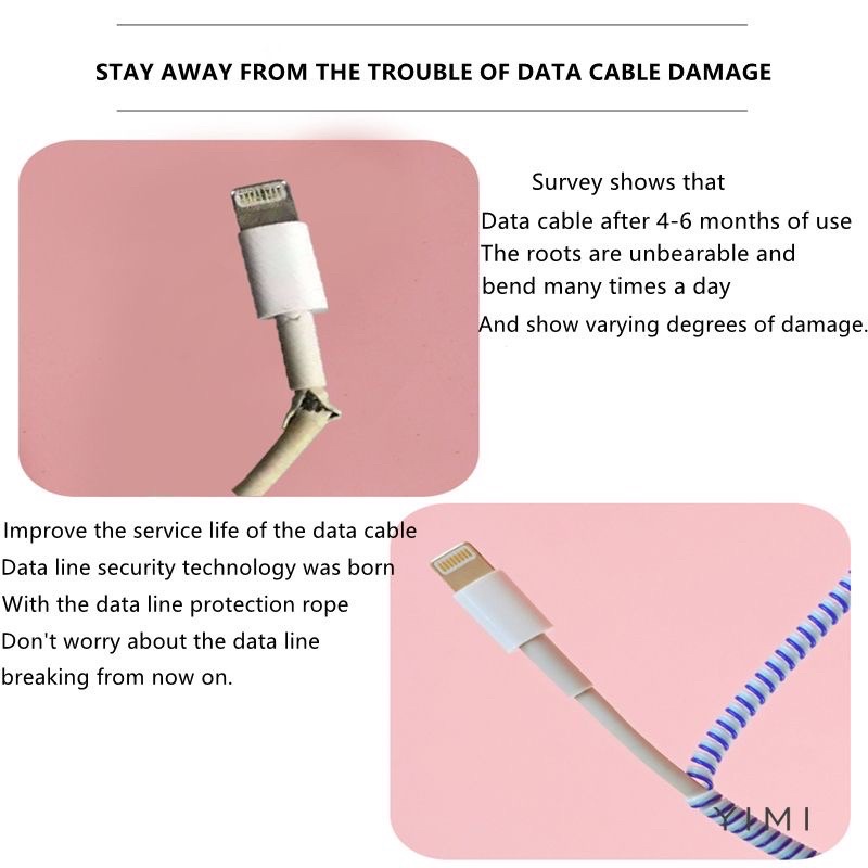 Pelindung Kabel / Gulungan Kabel Data Warna Warni Lilitan Kabel / Cable Protector