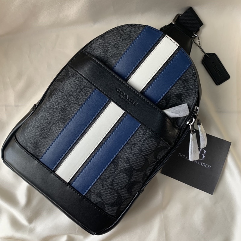 COACH MEN SLINGBAG BLUE STRIPE VARSITY (26067)