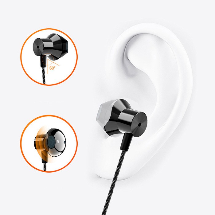 Type C Jack F13 Stereo Earphone Ear pod Half In Ear Headset With Mic