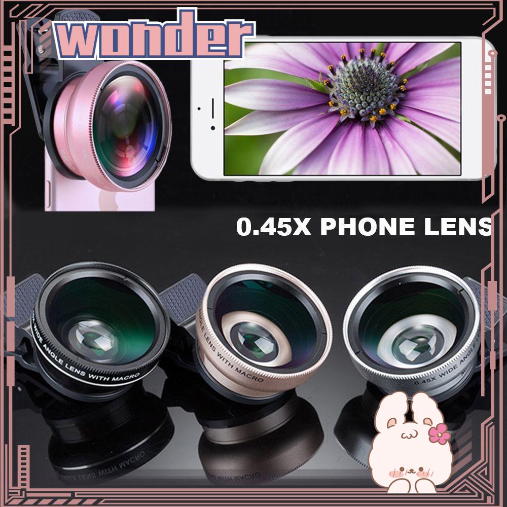 Wonderful Lensa Teleskop HD Portable Universal Dengan Klip on Untuk Kamera Handphone|Lensa Optik Zoom 0.45x Wide Angle / Multi Warna