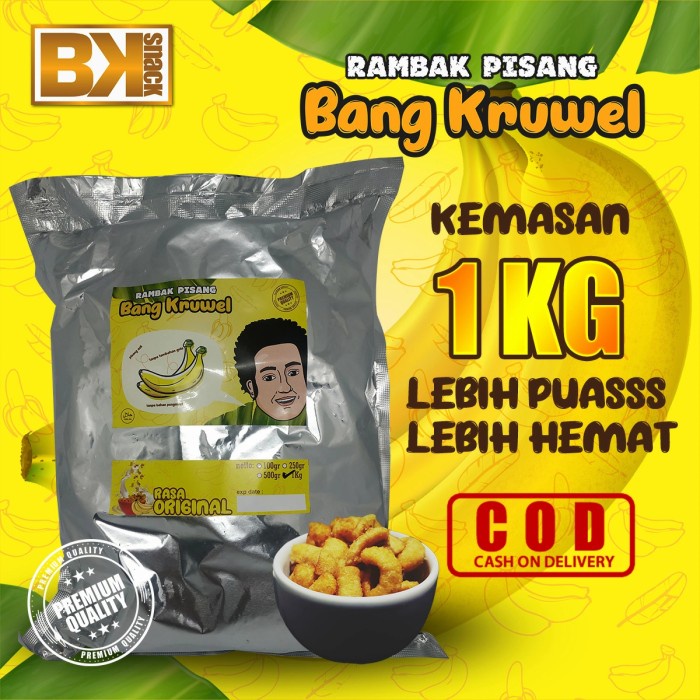 

TERBARU Keripik Rambak Pisang Bang Kruwel rasa Original 1Kg - Original