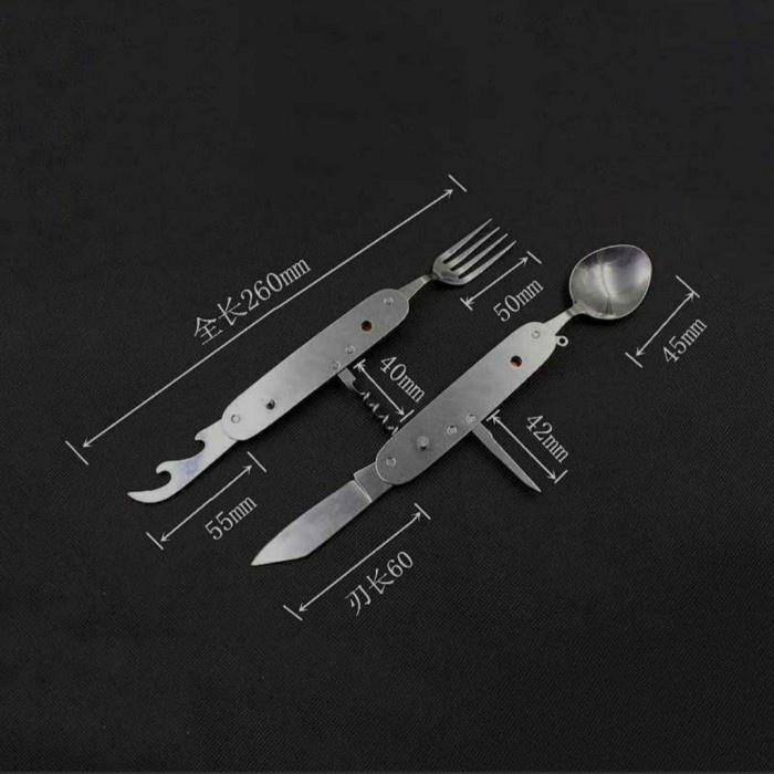 Spoon Set 6in1 Sendok Garpu Pisau Alat Makan Serbaguna