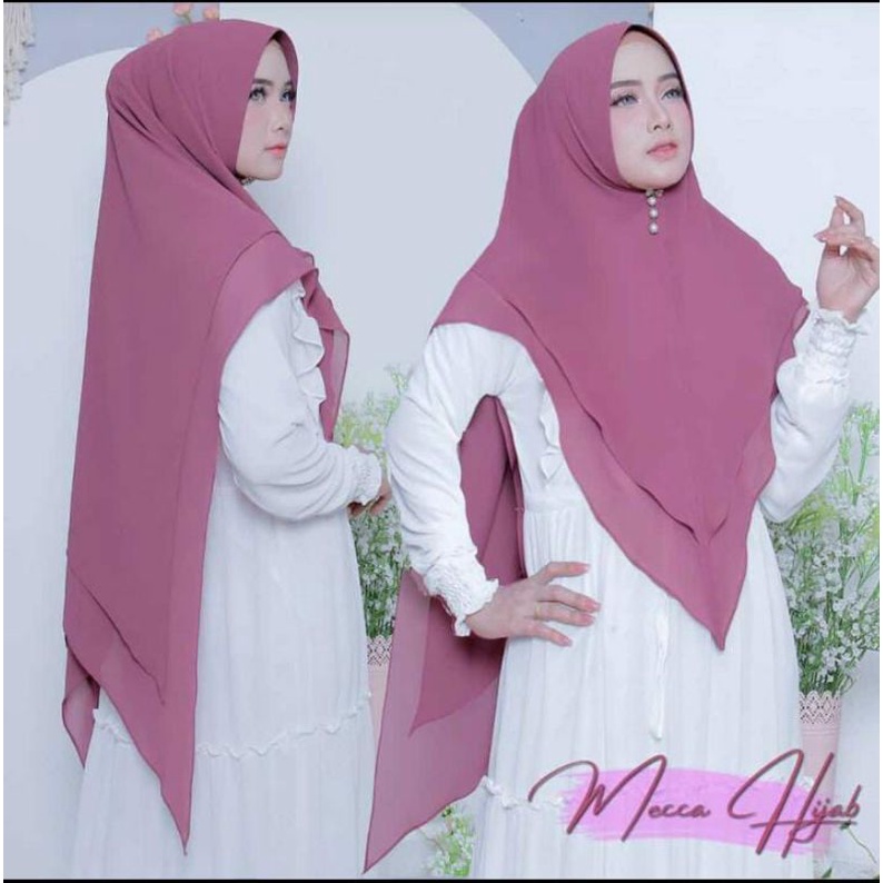 Khimar Ceruty 2 Layer Kalong XL Hijab Kerudung