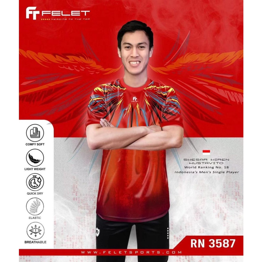 BAJU BADMINTON FELET RN 3587 - KAOS BADMINTON BULUTANGKIS