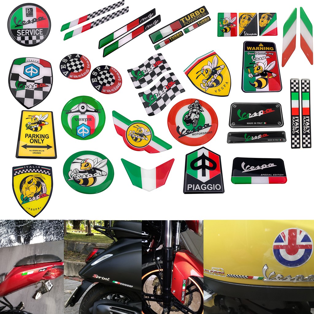 3D Motorcycle Decal Italy Stickers Replace Logo Sticker Case for PIAGGIO VESPA GTS GTV LX LXV 125 250 300 Ie Super