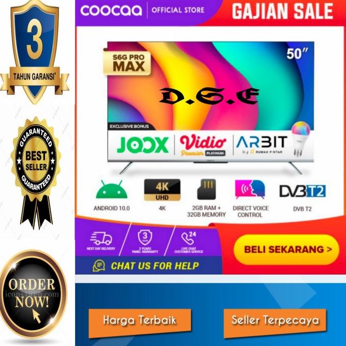 COOCAA 50S6G PRO MAX-ANDROID DIGITAL TV-Far Field Voice Control Termurah