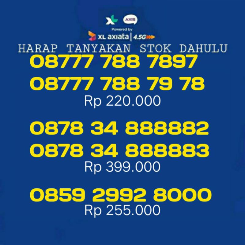 NOMOR CANTIK/NO CANTIK/NOMOR CANTIK XL/KARTU PERDANA/KARTU