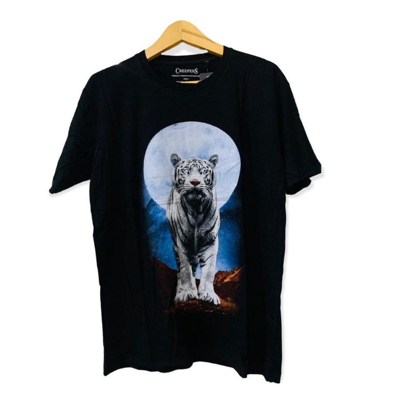 TSHIRT KAOS DISTRO MACAN/HARIMAU PUTIH KATUN COMBED