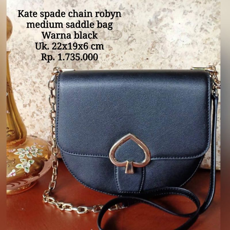 Kate Spade Chain Robyn Medium Saddle Bag black