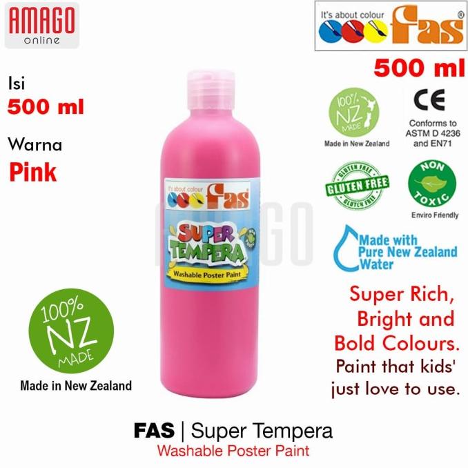 

PROMO FAS - SUPER TEMPERA WASHABLE POSTER PAINT - 500 ml - PINK - 028/CAT AKRILIK SET/CAT AKRILIK SET 24 WARNA/CAT AKRILIK PASTEL/CAT AIR/CAT AIR LUKIS SET/CAT AIR GIOTTO/KUAS LUKIS 1 SET/KUAS LUKIS KECIL/KUAS LUKIS LENGKAP/KANVAS LUKIS/KANVAS LUKIS