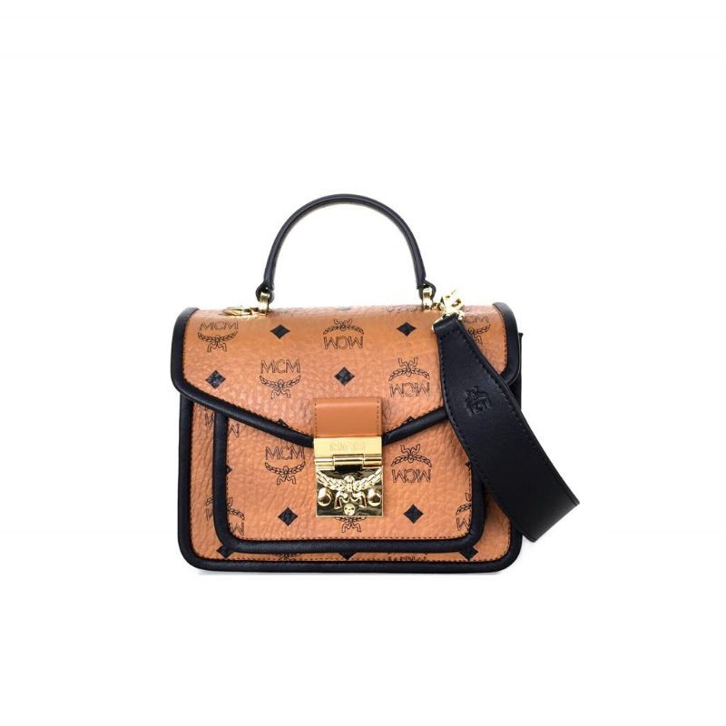 MCM Patricia Visetos Leather Block Satchel Small