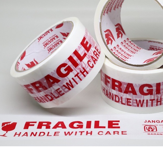 

LAKBAN / ISOLASI FRAGILE PUTIH HANDLE WITH CARE 80 YARD