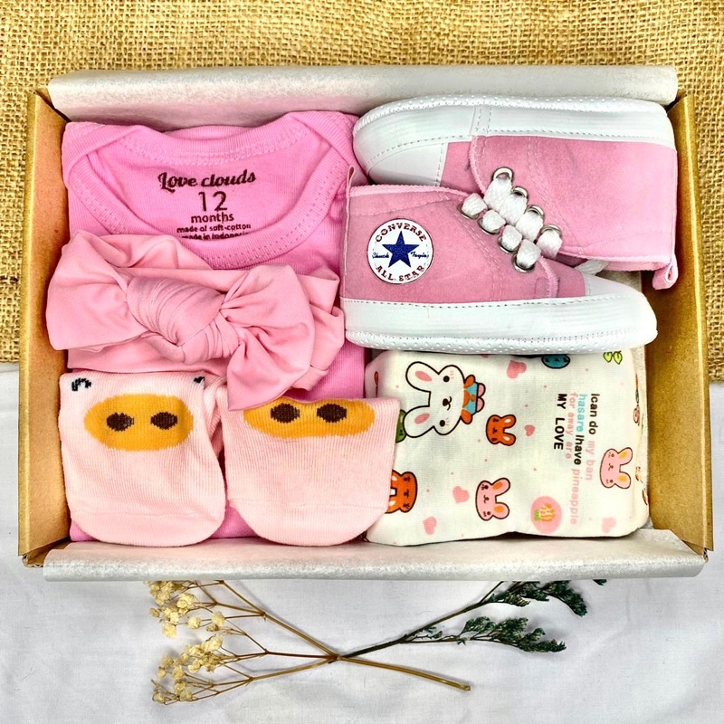 BABY HAMPERS GIFT / KADO LAHIRAN BAYI / BABY GIFT / KADO BAYI LUCU-PINK PREMIUM