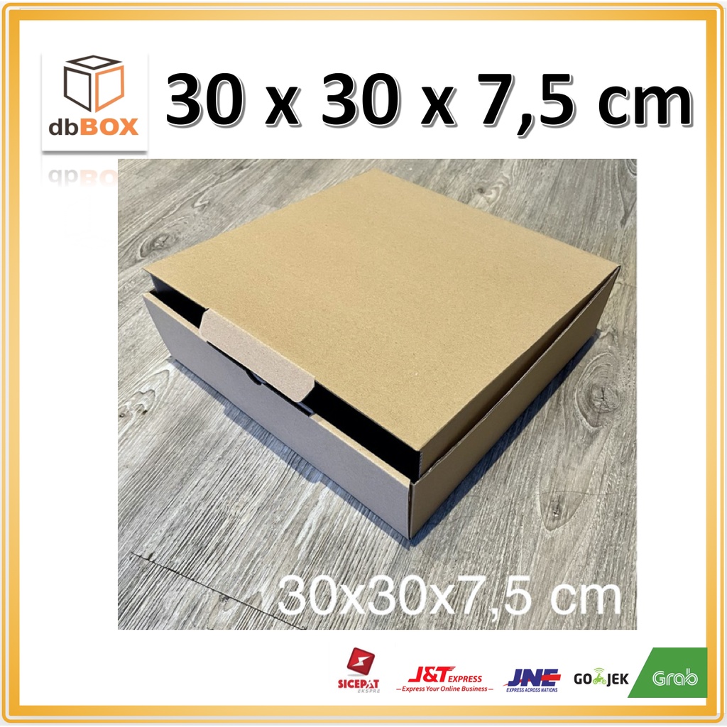 

Kardus Uk. 30x30x7,5 cm....Die Cut kotak Kue, snack -aksesoris-dll model box pizza