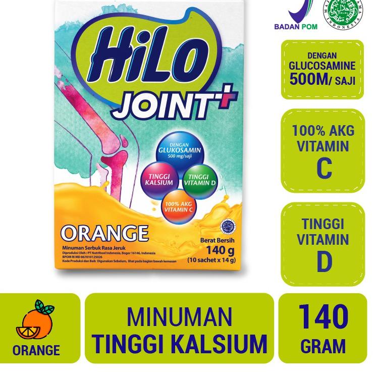 

TERBARU 3.3 HiLo Joint Plus Orange 140 gram - Tinggi Kalsium dengan Glukosamin ●