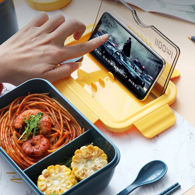 Kotak Bekal Makan Siang / Lunch Box / Bento 2 sekat free sendok/sumpit