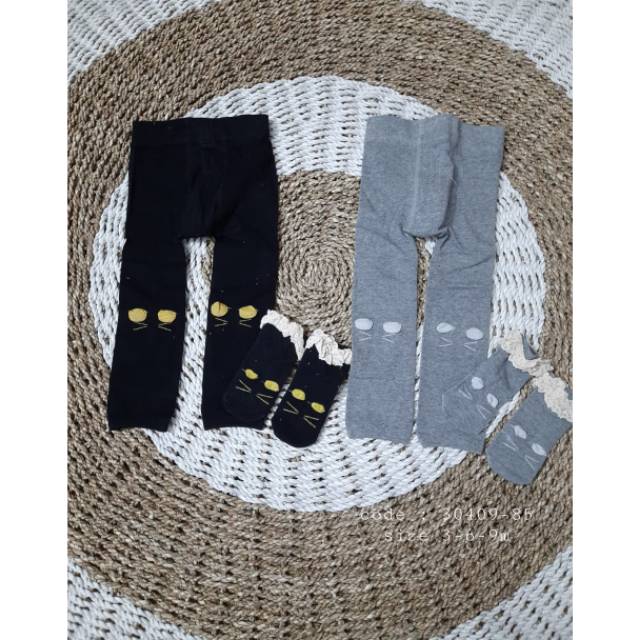 Legging Cat + Kaos Kaki Impor