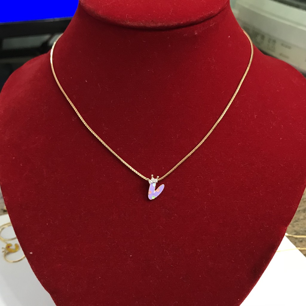 Kalung Anak Variasi Huruf V Cantik Lucu (Kalung Emas Asli Kadar 700)