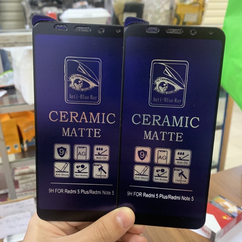 Ceramic Glass Xiaomi Redmi 5 Plus Note 5 Pro - Matte Anti blue Ray Screen Protector - UA