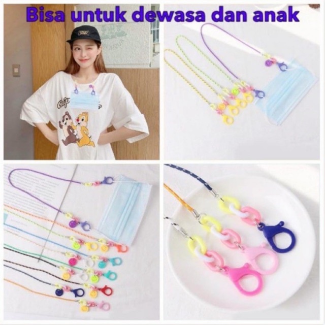 Strap masker anak / strap masker dewasa / MASK CHAIN / rantai kalung masker / kalung masker smile 2