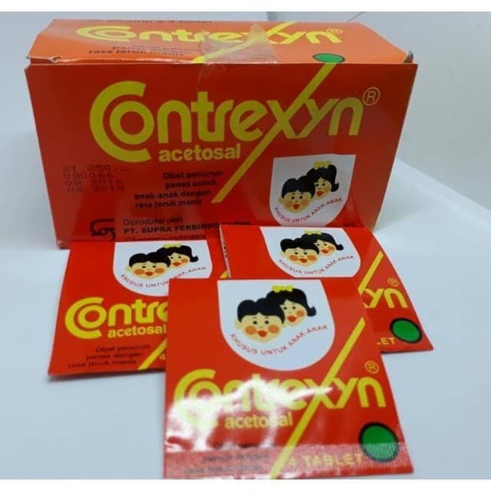 contrexin tablet per strip obat demam anak