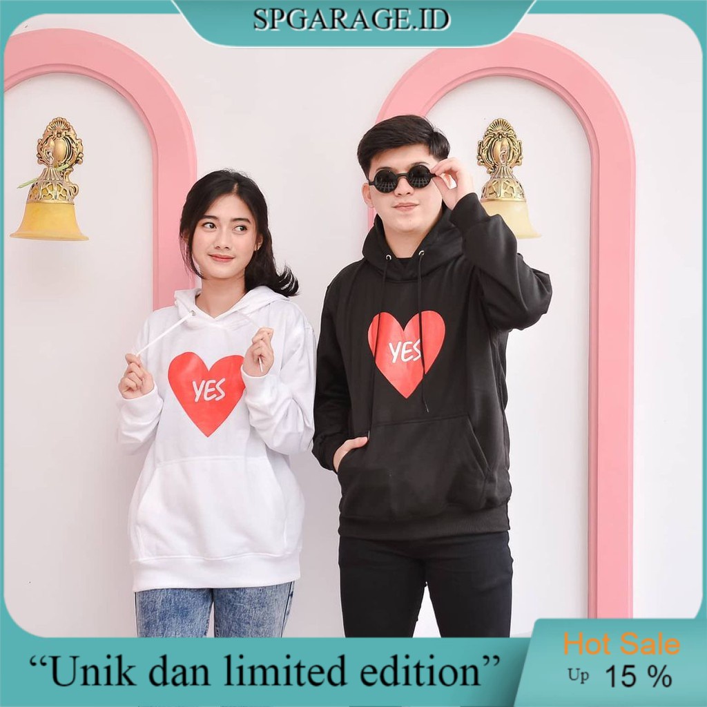 Sweater Cuople Yes Love/Sweater Hoodie Couple /Switer Jaket Hodie Pasangan Remaja Abg/Switer Terbaru