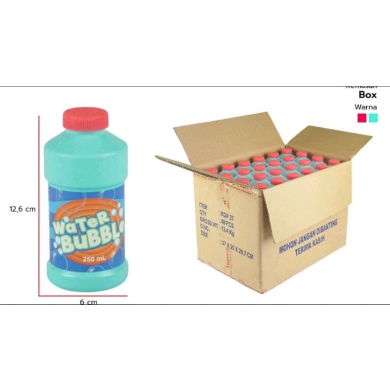 KGP 27 mainan refill buble gun kemasan botol 250ML / sabun gelembung kemasan botol besar