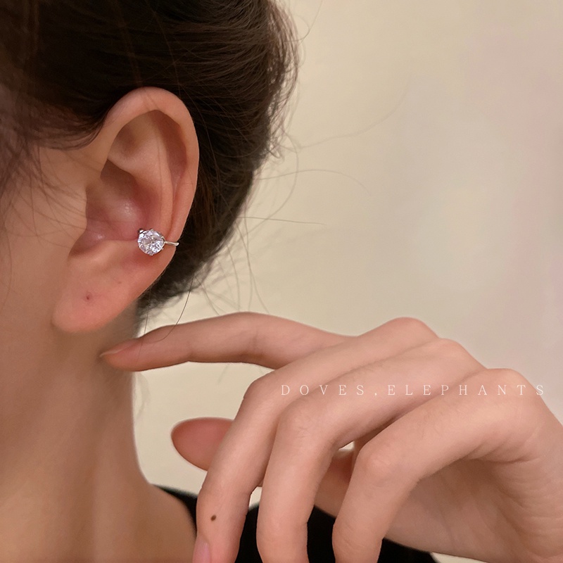 Anting Klip Telinga Bentuk C Bahan ZIRcon Untuk Wanita