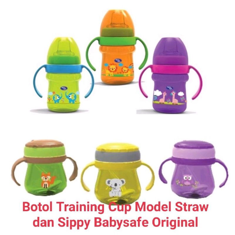 Babysafe Botol Training Cup Straw dan Sippy dengan Pemberat Sedotan Botol Minum Susu