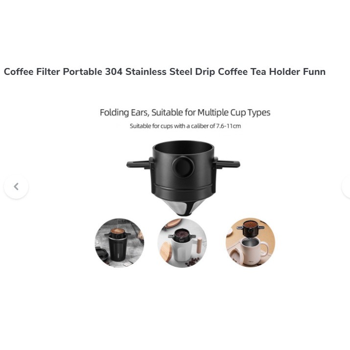 Drip Coffee Filter Stainlees steel Portable /Coffee Filter V60 /  Coffe Filter Stainless Steel