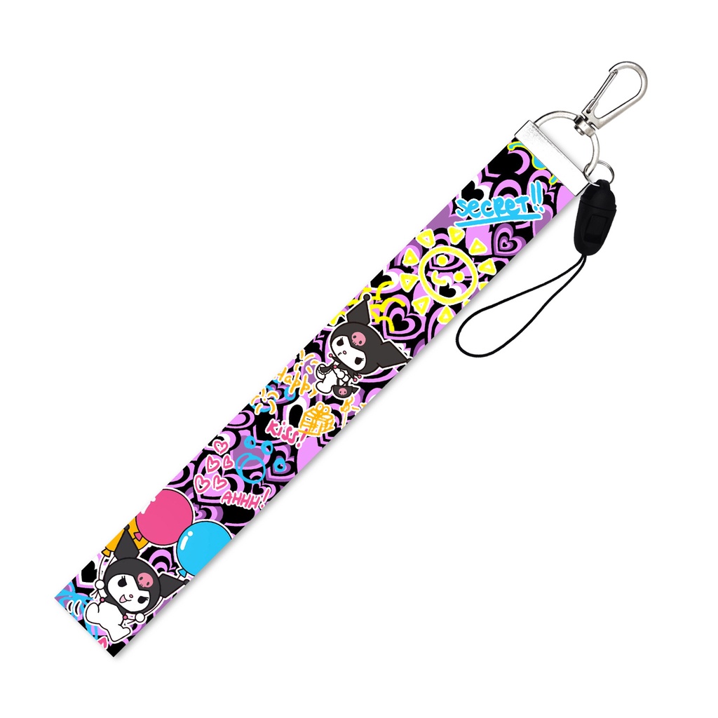 Tali lanyard Motif Kartun kuromi Untuk Gantungan Kunci / Handphone