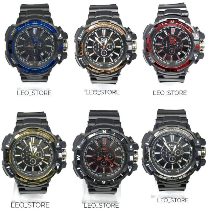LEO STORE  - TERBARU JAM  TANGAN  PRIA QQ SPORT A5 READY 6 WARNA TAHAN AIR