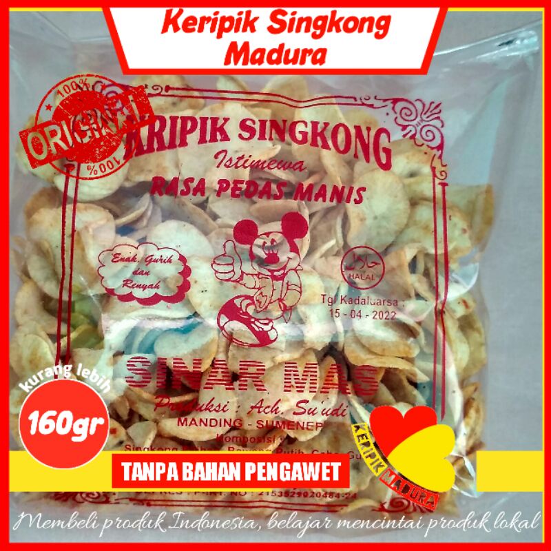 

[PROMO] Kripik Khas Madura | 160gr Keripik Singkong Sinar Mas - Pedas Manis | Kripik Gurih murah