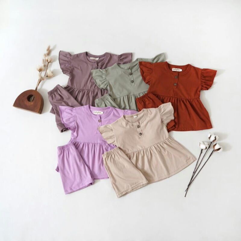 set anak perempuan /baju main anak katun /couple kakak adik /baju kembaran