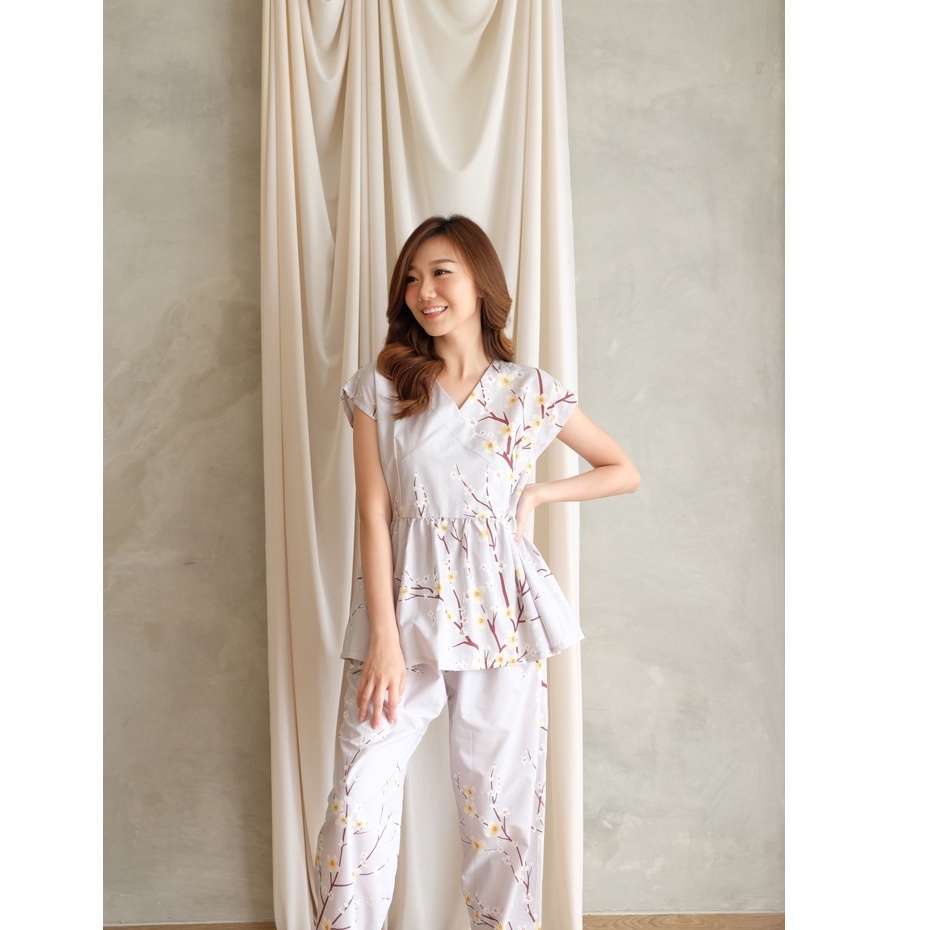 Peplum Pajamas Set - Atasan Celana Baju Tidur Setelan Wanita