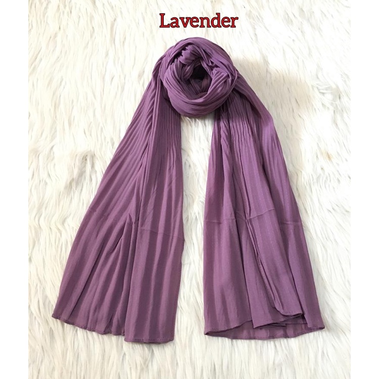Premium PASHMINA PLISKET DUYUNG CERUTY Uno AZARA Ori Hijab Jilbab Pasmina 180x75cm-LAVENDER