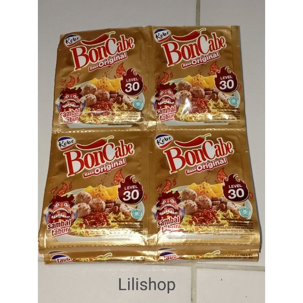 

Bon cabe sambal tabur level 30. 1 renceng isi 24 sachet@ 4,5 gr