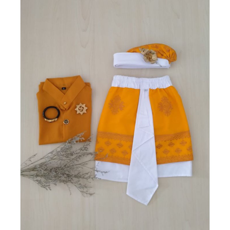 0-5 tahun SET PAKAIAN ADAT BALI ANAK baju+kamen+udeng setengah jadi