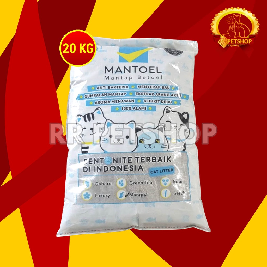 [GOSEND] Pasir Kucing MANTOEL clumping Gumpal 20 kg cat sand litter top 20kg