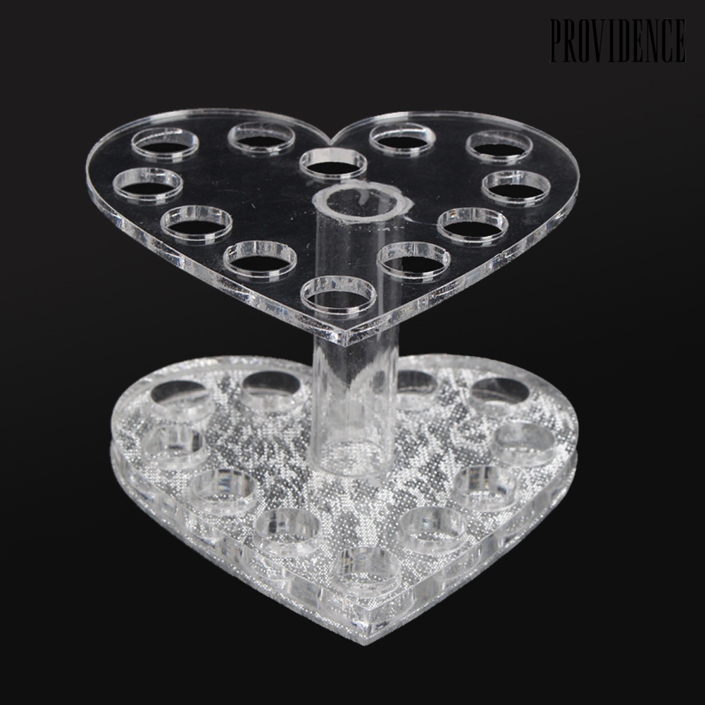 Providence Heart Round Shape 12 Holes Brush Pen Holder Nail Tool Display Shelf Organizer