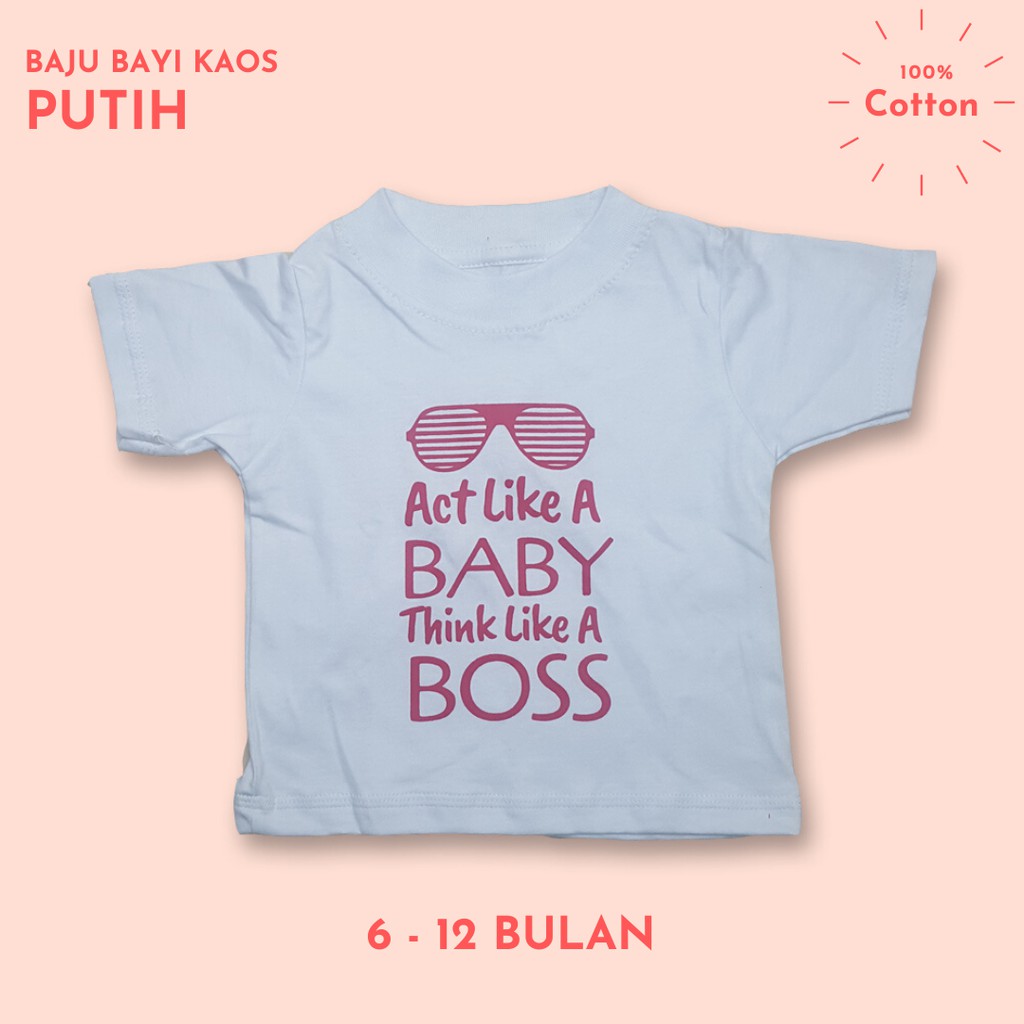  Baju  Bayi  Kaos  Lucu Putih 6  12 Bulan  Shopee Indonesia