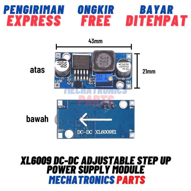 XL6009 DC DC ADJUSTABLE STEP UP POWER SUPPLY MODULE