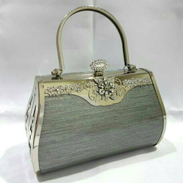 Tas Pesta Farnell BESAR Wanita Diamond  2818 Clutch Kondangan Cantik Glitter Glossy